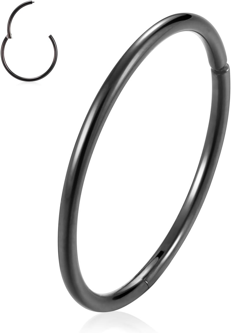 FUNLMO Store 316L Surgical Steel Hinged Segment Nose Ring Hoop for Nose Septum Cartilage Helix Tragus Conch Rook Daith Lobe Lip Piercings 1 Pc - Image 1